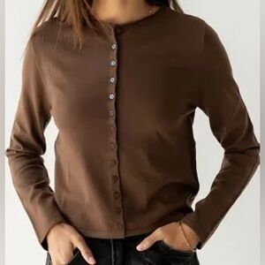 Brown Button-Up Cardigan
